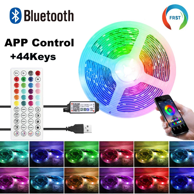 Color RGB 5050 LED Strip Bluetooth Tape With Music Sync