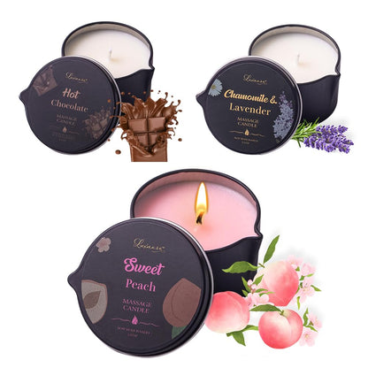 3 Pack Soybean Wax Scented Massage Oil Candles
