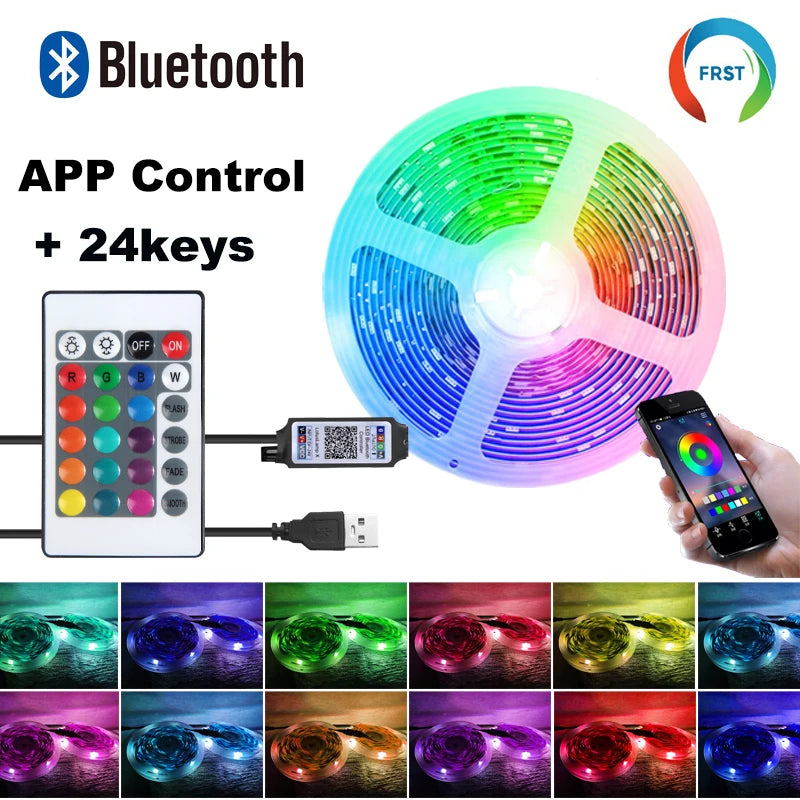 Color RGB 5050 LED Strip Bluetooth Tape With Music Sync