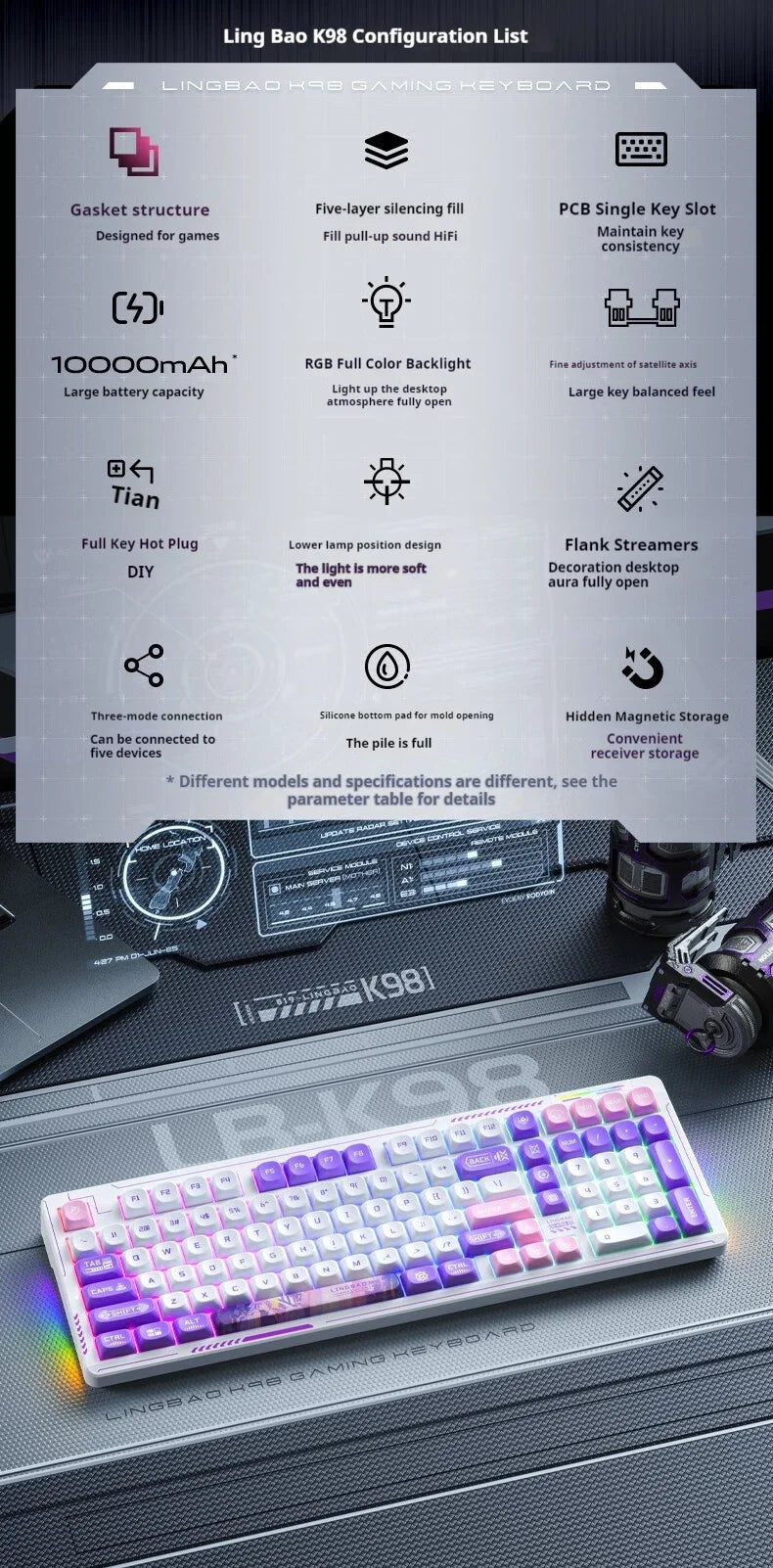 AULA LINGBAO K98 PRO Mechanical Keyboard