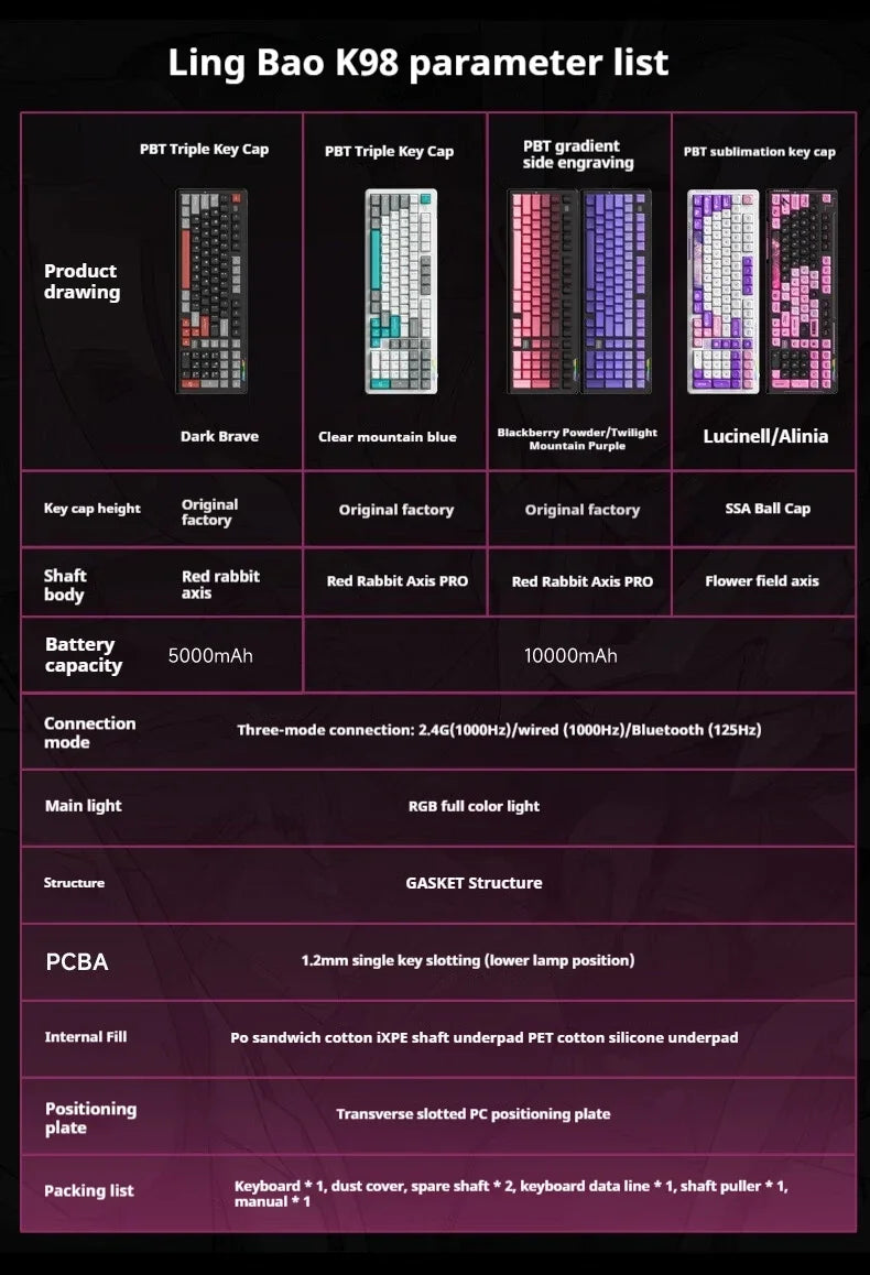 AULA LINGBAO K98 PRO Mechanical Keyboard