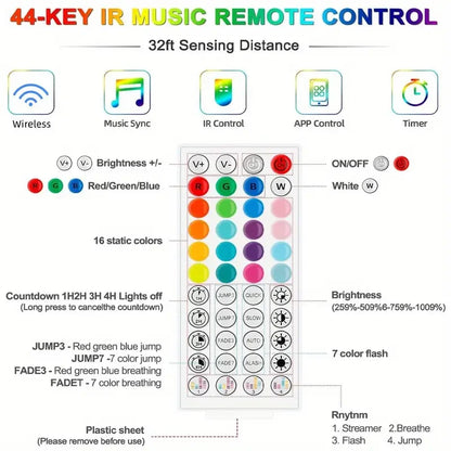 Color RGB 5050 LED Strip Bluetooth Tape With Music Sync