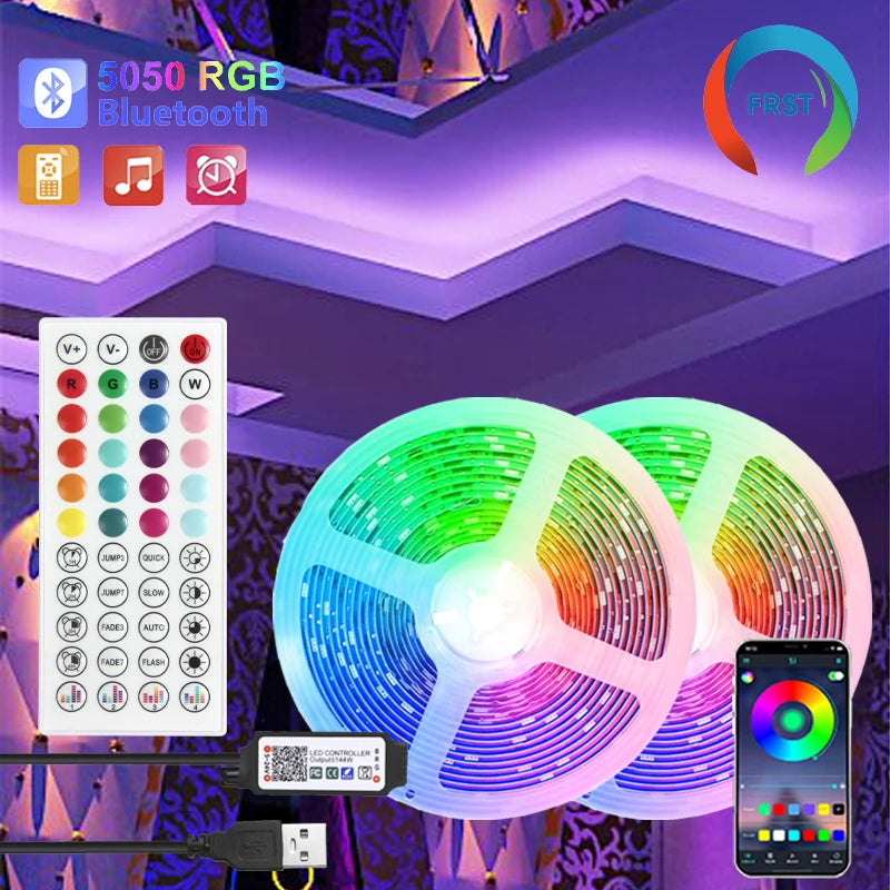 Color RGB 5050 LED Strip Bluetooth Tape With Music Sync