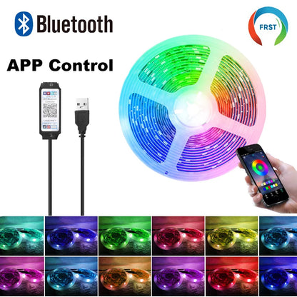 Color RGB 5050 LED Strip Bluetooth Tape With Music Sync