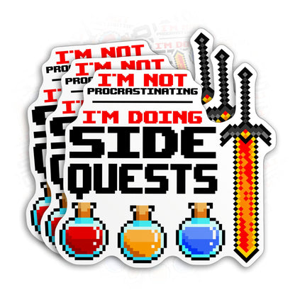Set 3PCS - Doing Side Quests Sticker